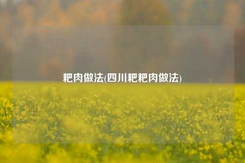 耙肉做法(四川耙耙肉做法)
